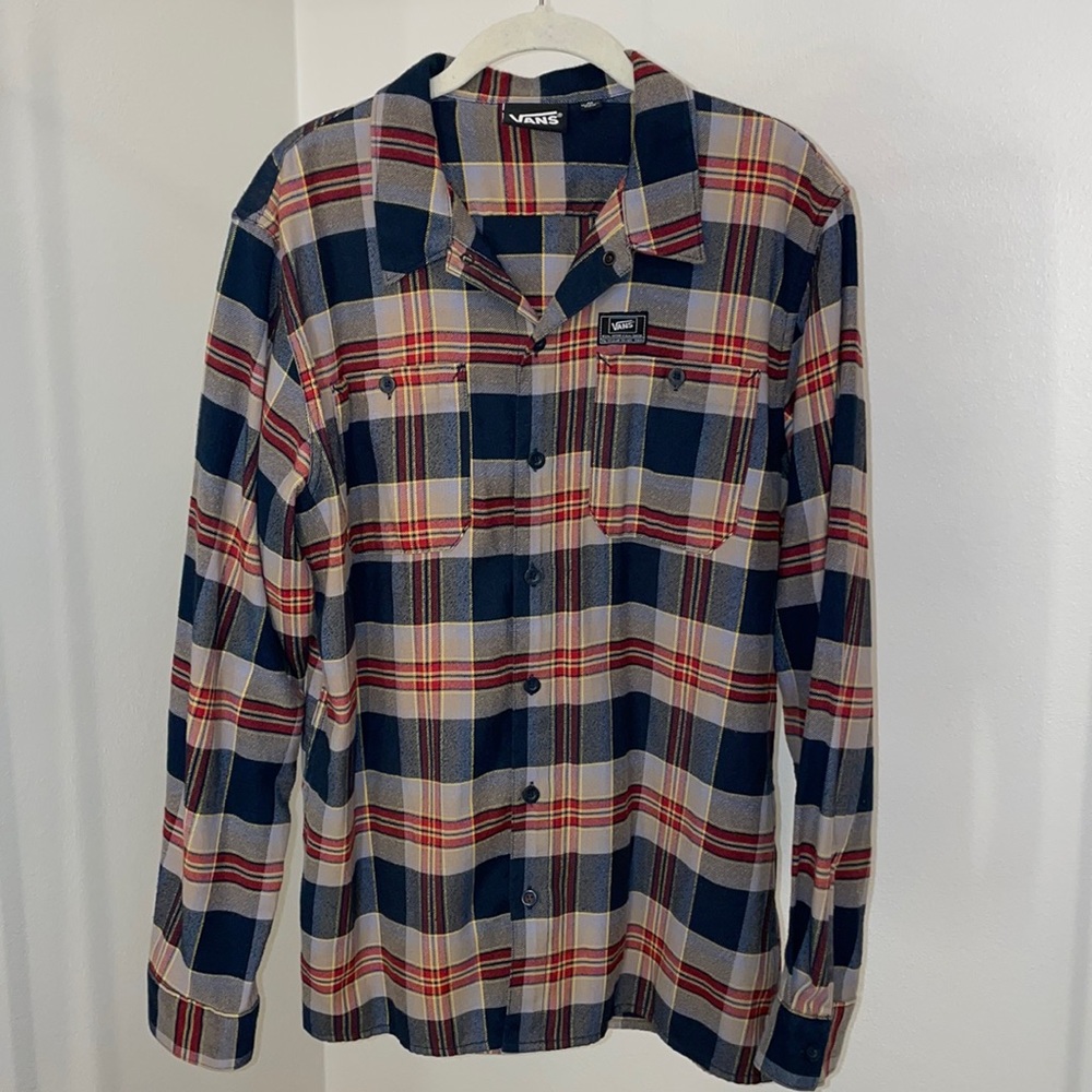 Vans Men’s Plaid Long Sleeve Shirt Size M